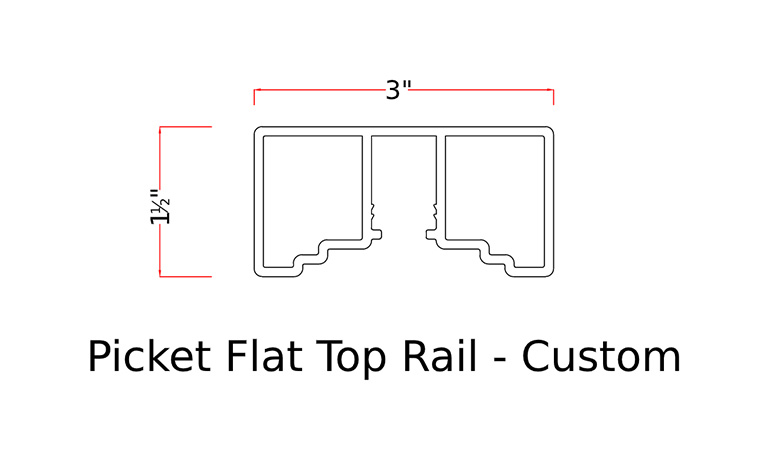 Picket flat top rail - custom